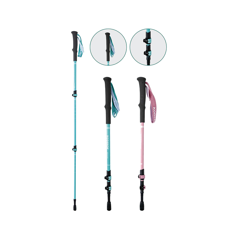 带 Coolmax 手柄的伸缩式铝制登山杖